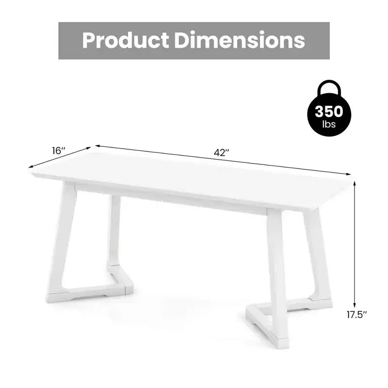 1/2 pièces Banc d'entrée moderne 42 avec pieds en bois d'hévéa Surface d'assise lisse Montage facile