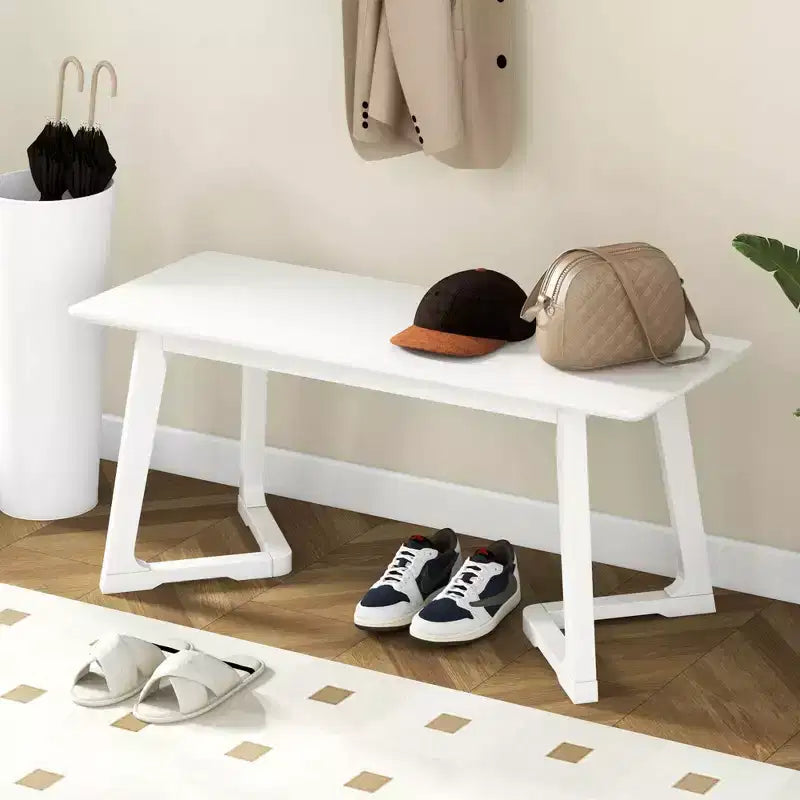 1/2 pièces Banc d'entrée moderne 42 avec pieds en bois d'hévéa Surface d'assise lisse Montage facile