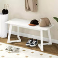 1/2 pièces Banc d'entrée moderne 42 avec pieds en bois d'hévéa Surface d'assise lisse Montage facile