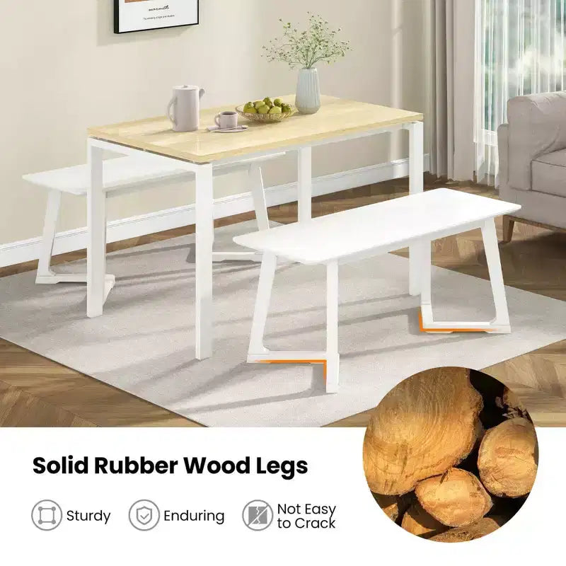 1/2 pièces Banc d'entrée moderne 42 avec pieds en bois d'hévéa Surface d'assise lisse Montage facile