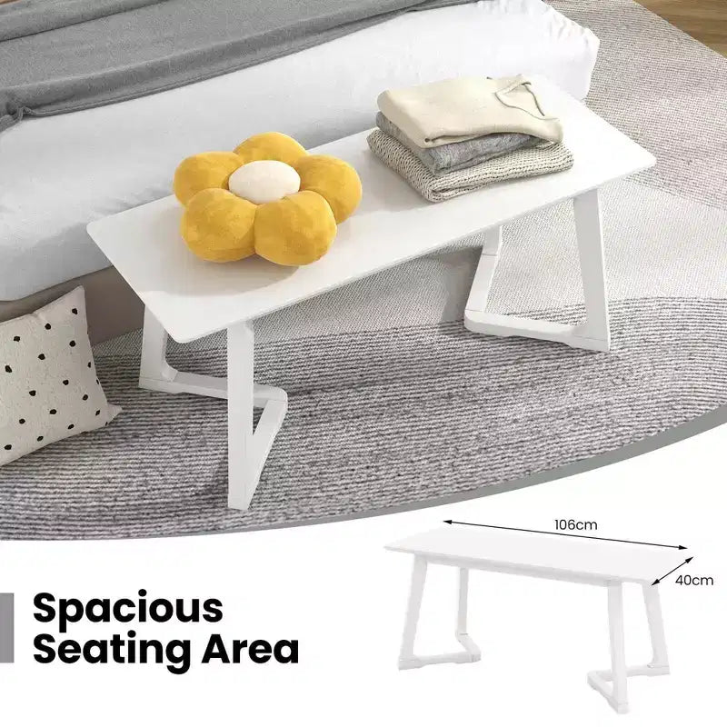 1/2 pièces Banc d'entrée moderne 42 avec pieds en bois d'hévéa Surface d'assise lisse Montage facile