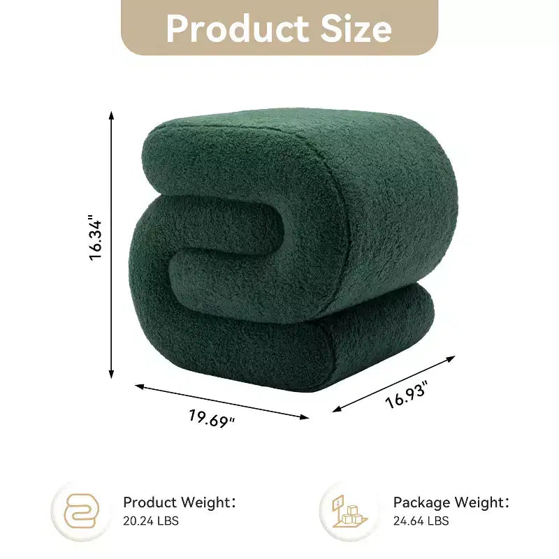 19.3 Pouf/Repose-pieds Teddy en S