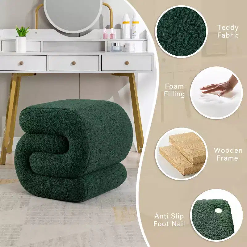 19.3 Pouf/Repose-pieds Teddy en S