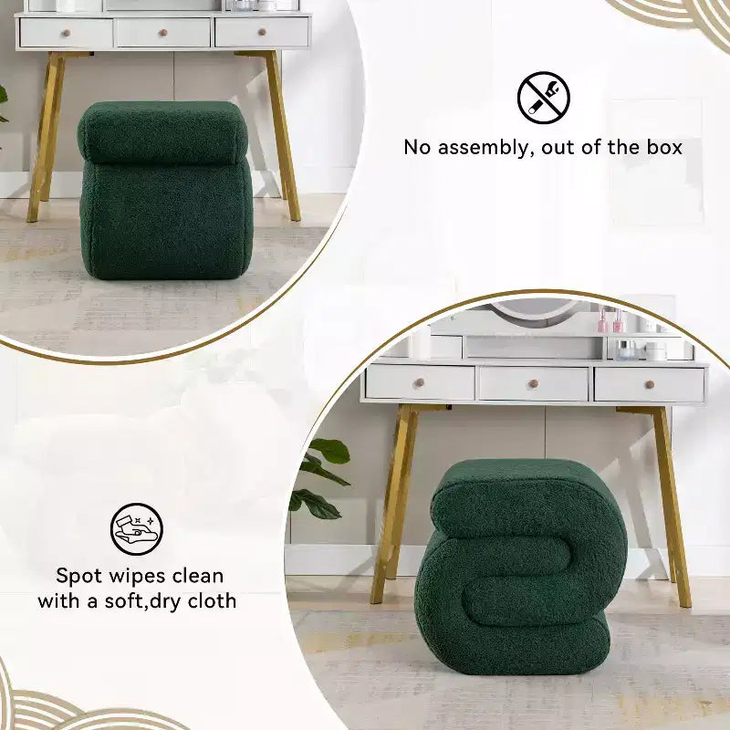 19.3 Pouf/Repose-pieds Teddy en S