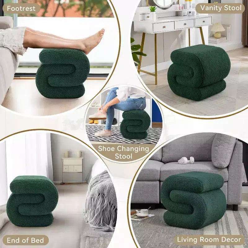 19.3 Pouf/Repose-pieds Teddy en S
