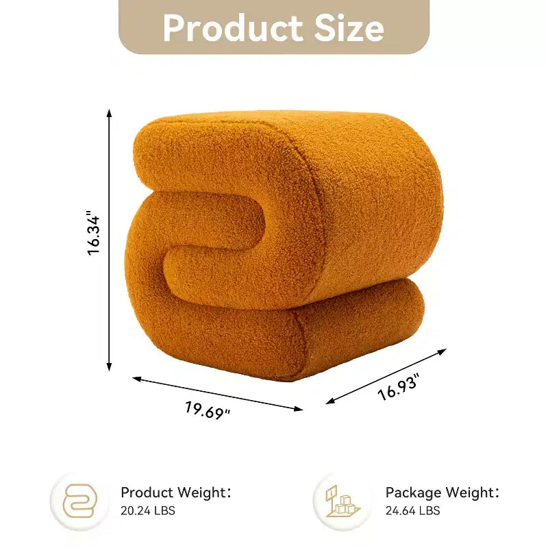 19.3 Pouf/Repose-pieds Teddy en S