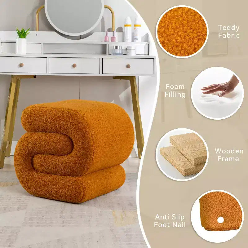 19.3 Pouf/Repose-pieds Teddy en S