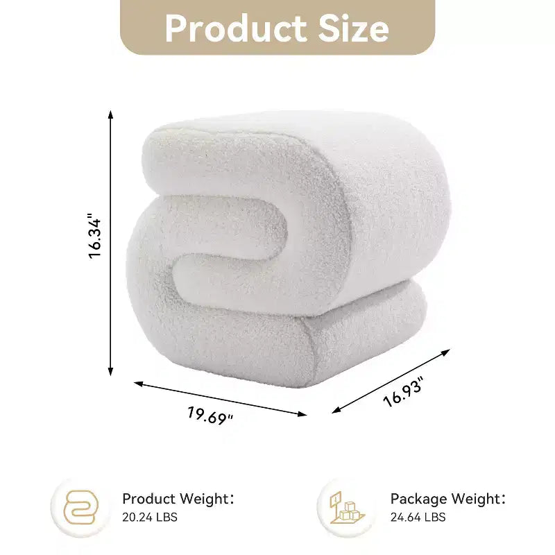 19.3 Pouf/Repose-pieds Teddy en S