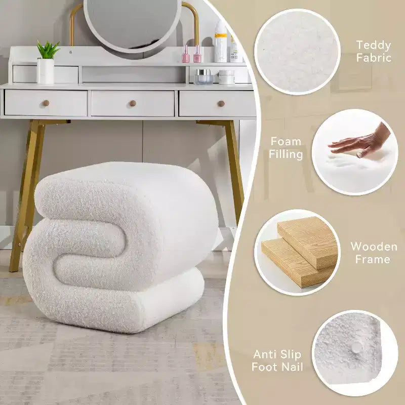 19.3 Pouf/Repose-pieds Teddy en S