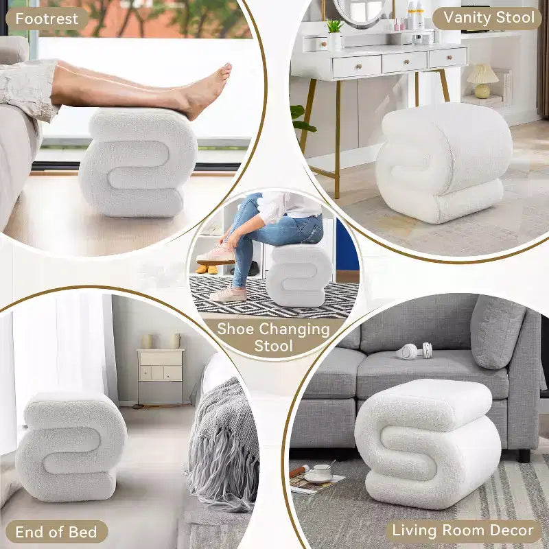 19.3 Pouf/Repose-pieds Teddy en S