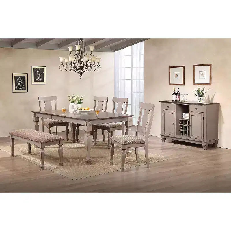 Chaises de salle à manger/dinette rembourrées en bois brun bicolore, lot de 2