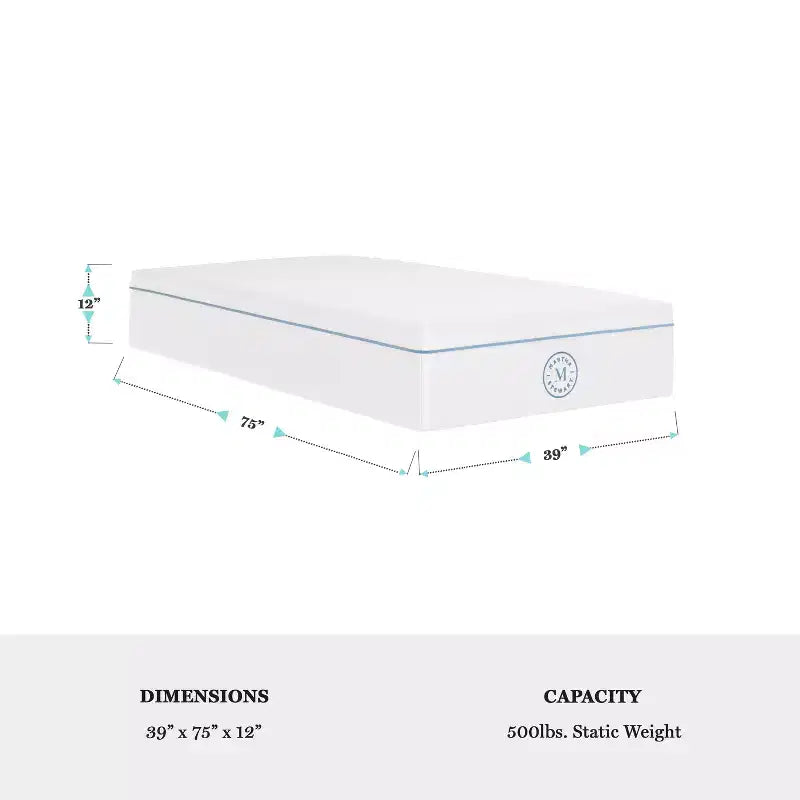 Matelas en mousse à mémoire de forme et thé vert, mi-ferme, à double action rafraîchissante, avec dessus matelassé en jacquard recyclé doux et respirant