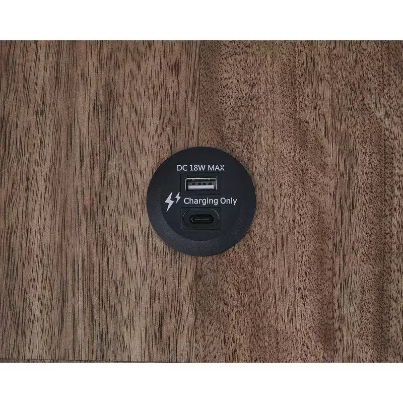 Table de chevet à 3 tiroirs avec port USB, noire