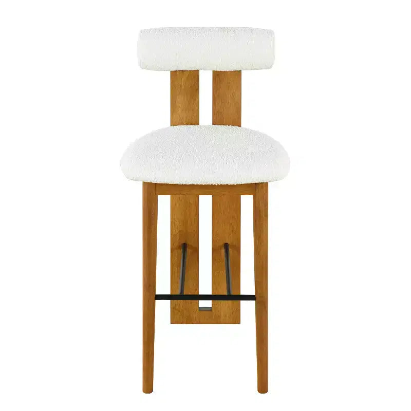 Tabourets de bar polyvalents en hévéa rembourrés (lot de 2)