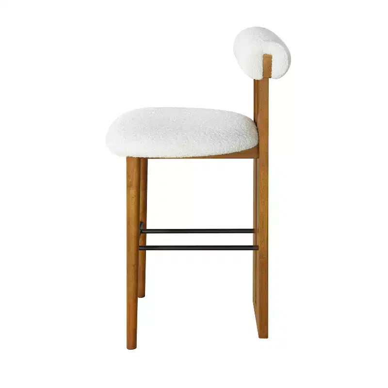 Tabourets de bar polyvalents en hévéa rembourrés (lot de 2)