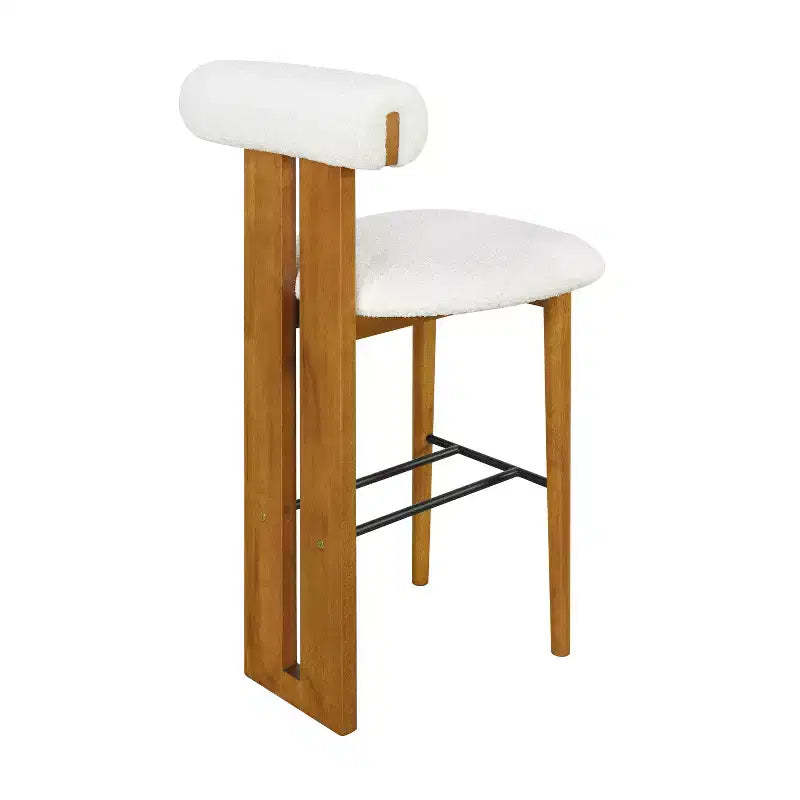 Tabourets de bar polyvalents en hévéa rembourrés (lot de 2)