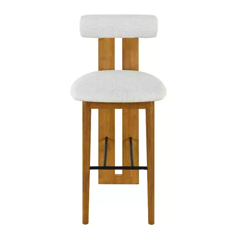Tabourets de bar polyvalents en hévéa rembourrés (lot de 2)