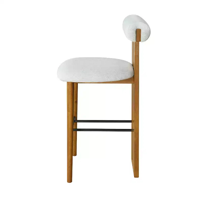 Tabourets de bar polyvalents en hévéa rembourrés (lot de 2)