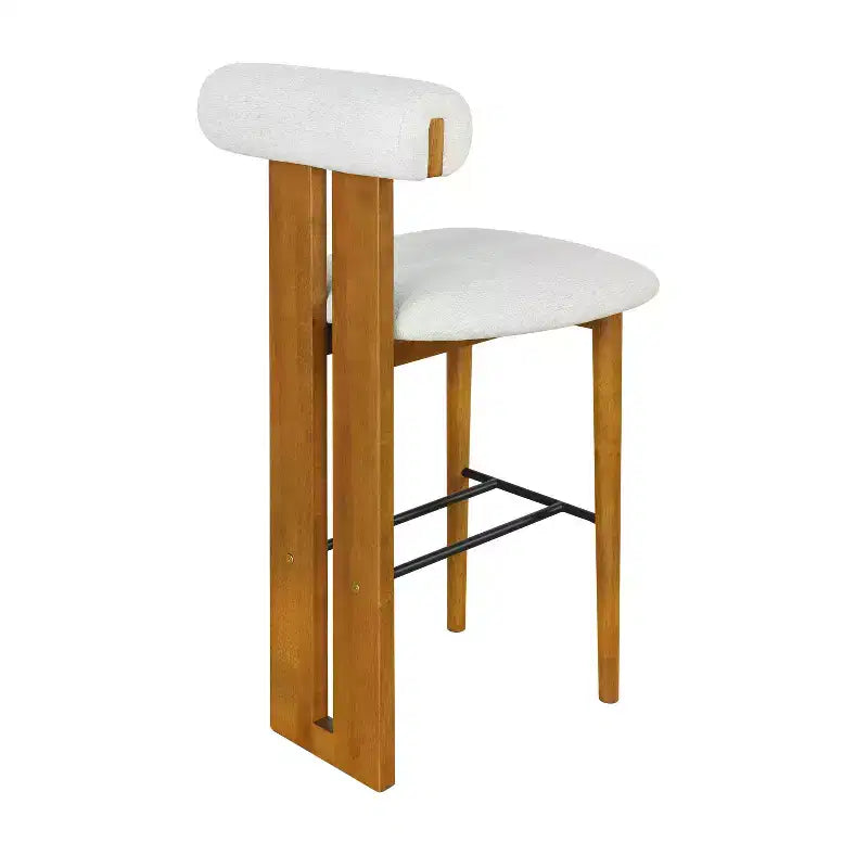 Tabourets de bar polyvalents en hévéa rembourrés (lot de 2)