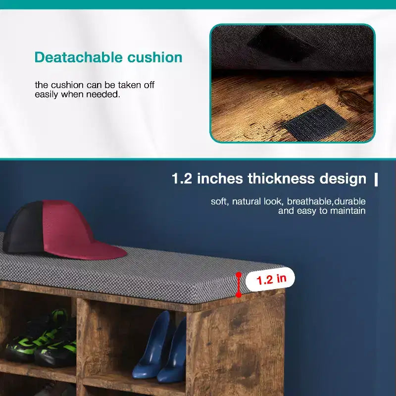Banc à chaussures Rangement Organisateur de chaussures Banc d'entrée avec coussin
