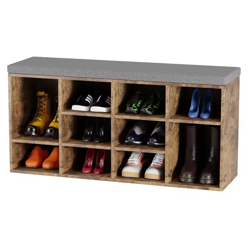 Banc à chaussures Rangement Organisateur de chaussures Banc d'entrée avec coussin