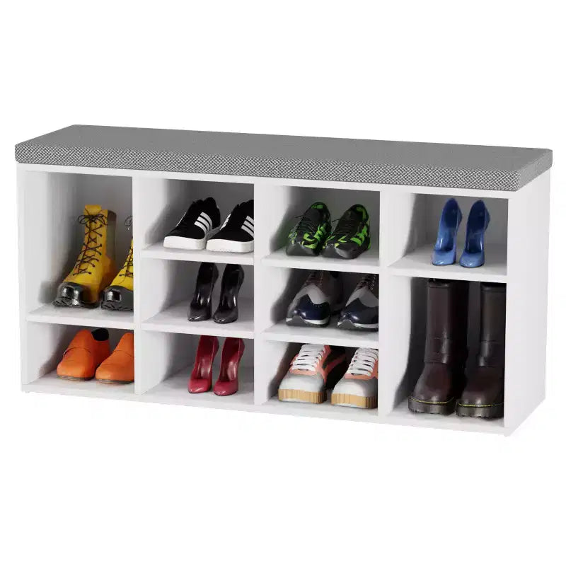 Banc à chaussures Rangement Organisateur de chaussures Banc d'entrée avec coussin