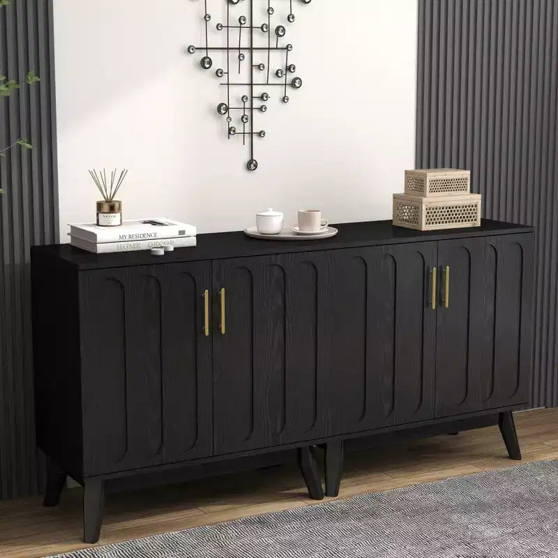 Buffet de 80 cm en bois de style moderne du milieu du siècle avec étagères réglables