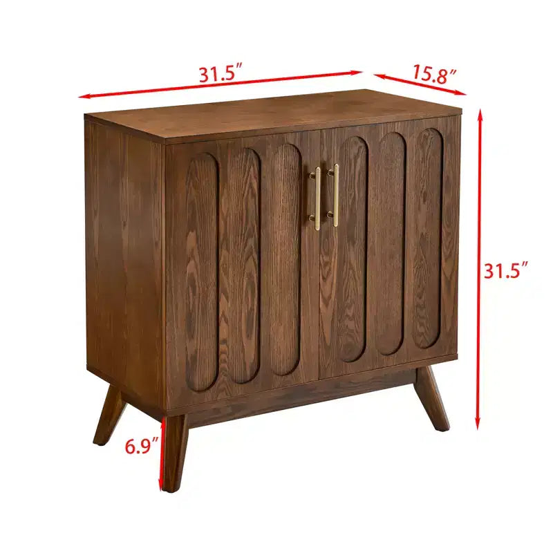 Buffet de 80 cm en bois de style moderne du milieu du siècle avec étagères réglables