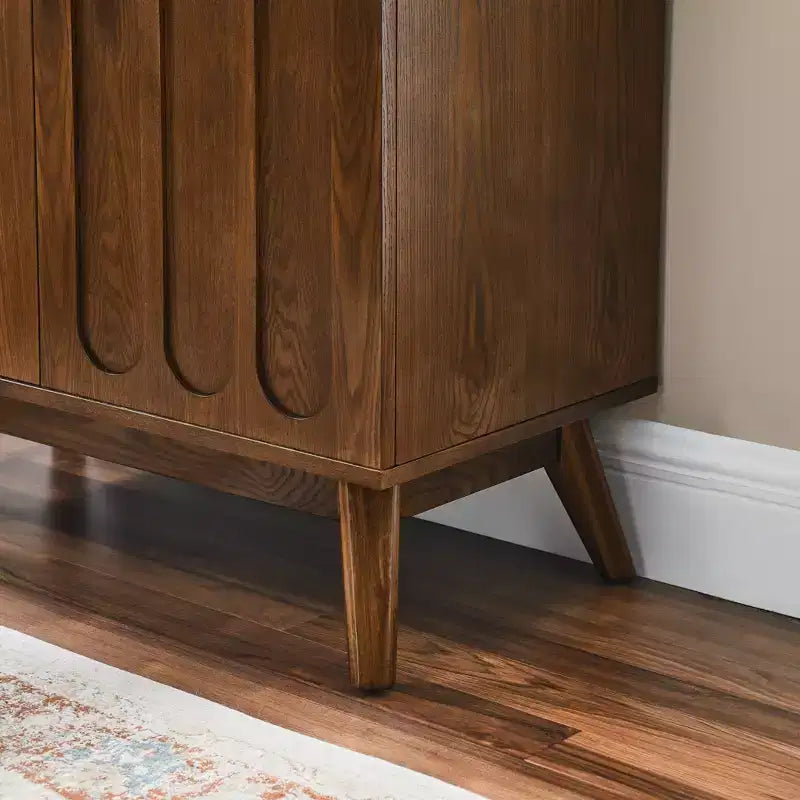Buffet de 80 cm en bois de style moderne du milieu du siècle avec étagères réglables