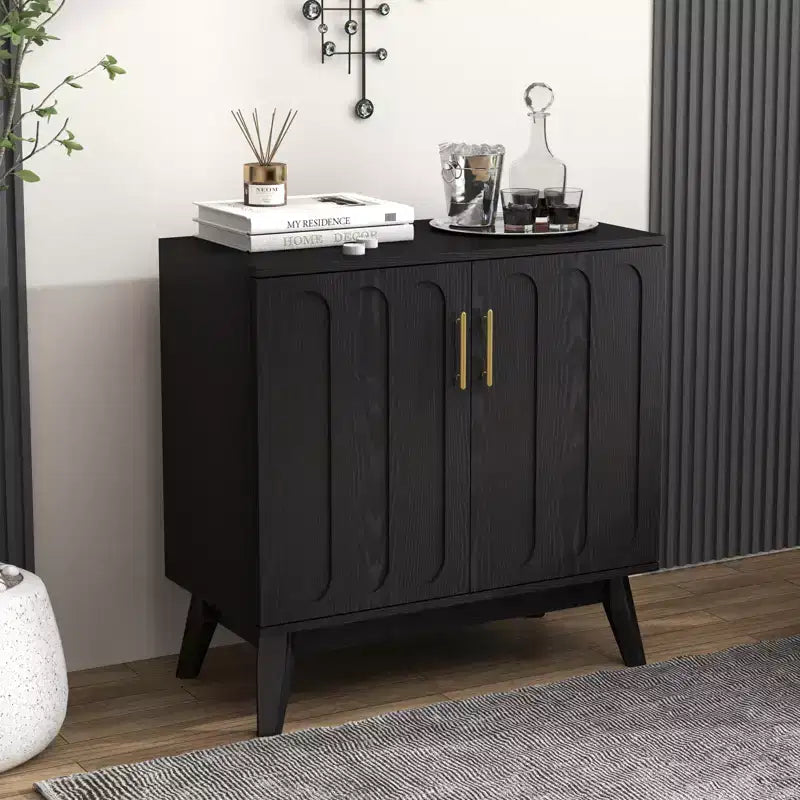 Buffet de 80 cm en bois de style moderne du milieu du siècle avec étagères réglables