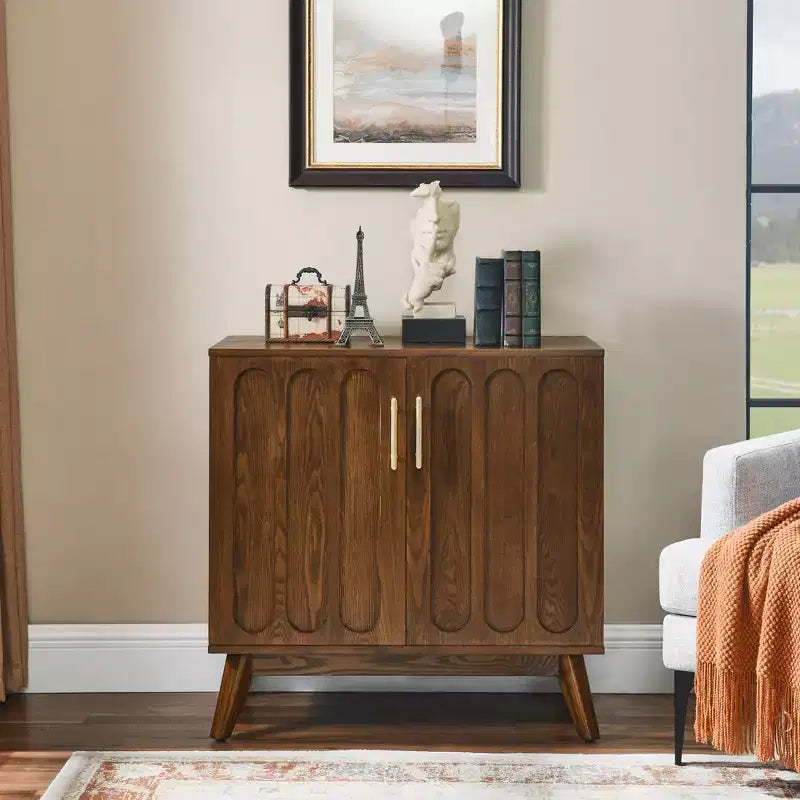 GDFStudio Occam Mid Century Modern 31.5 Wood Sideboard with Adjustable Shelves
