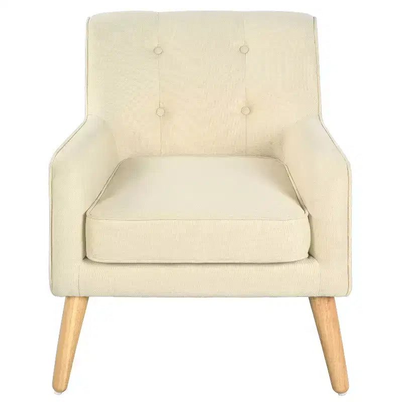 Fauteuils d'appoint modernes du milieu du siècle pour chambre à coucher, fauteuil d'appoint en tissu capitonné avec pieds en bois massif pour salon