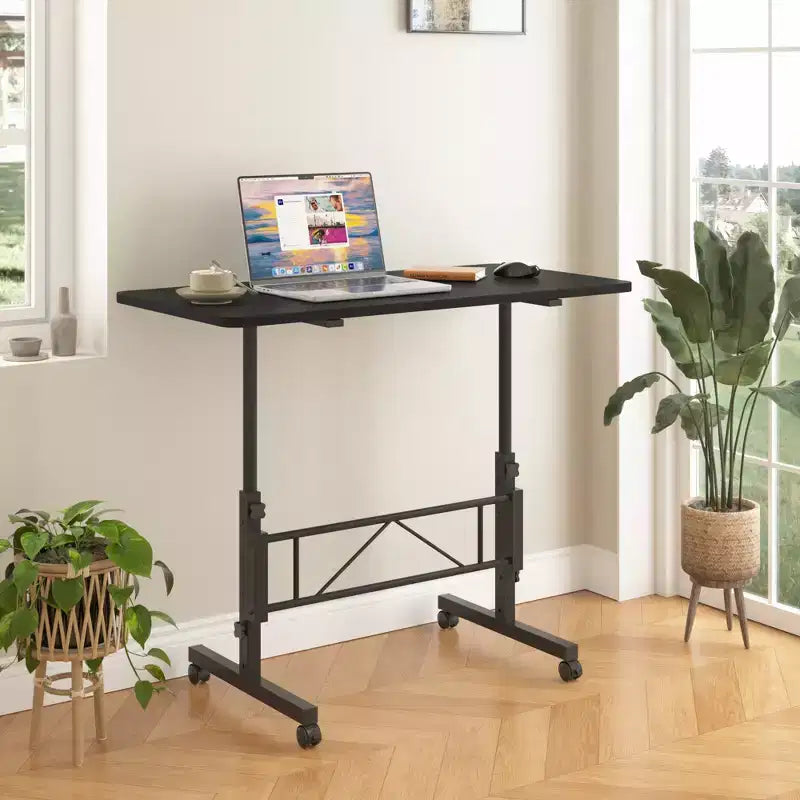 Petit bureau debout réglable en hauteur, postes de travail informatiques mobiles à roulettes, table d'appoint portable pour ordinateur portable pour le bureau