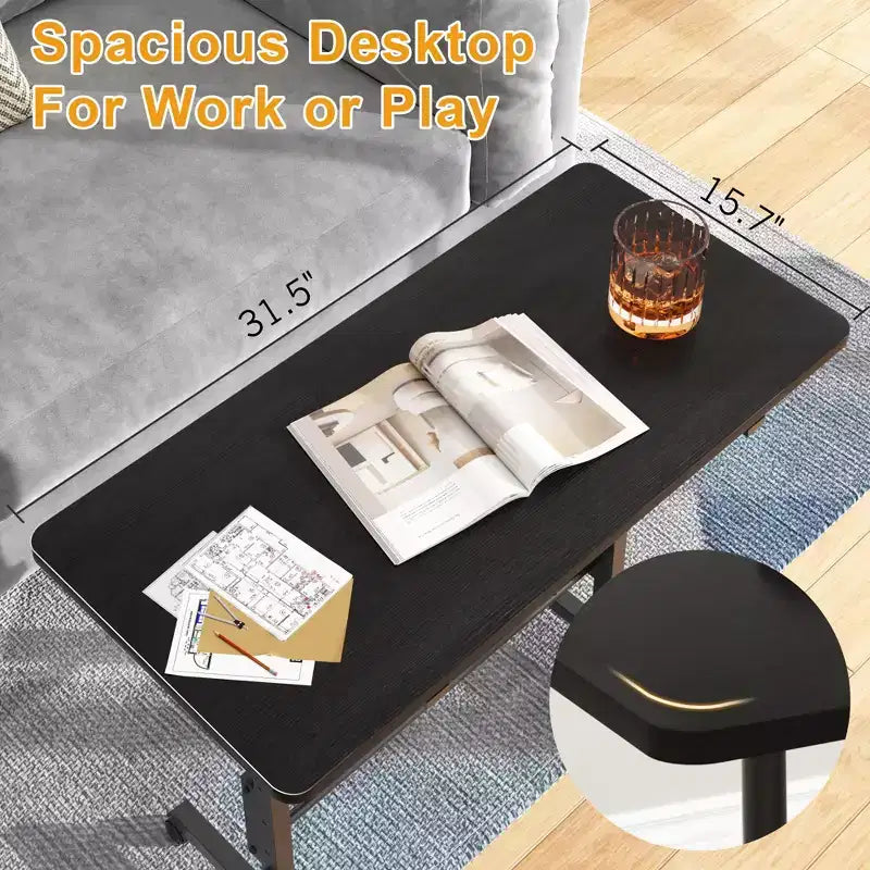 Petit bureau debout réglable en hauteur, postes de travail informatiques mobiles à roulettes, table d'appoint portable pour ordinateur portable pour le bureau