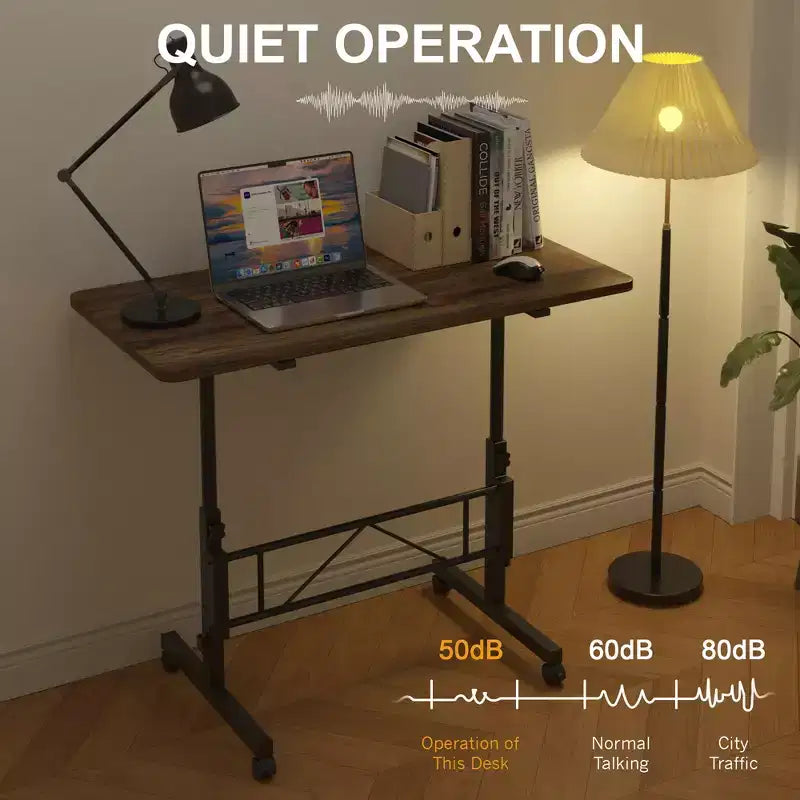 Petit bureau debout réglable en hauteur, postes de travail informatiques mobiles à roulettes, table d'appoint portable pour ordinateur portable pour le bureau