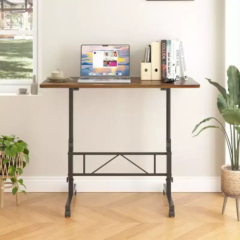 Petit bureau debout réglable en hauteur, postes de travail informatiques mobiles à roulettes, table d'appoint portable pour ordinateur portable pour le bureau