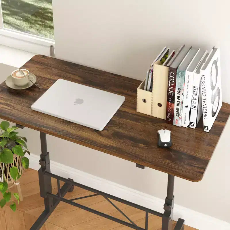 Petit bureau debout réglable en hauteur, postes de travail informatiques mobiles à roulettes, table d'appoint portable pour ordinateur portable pour le bureau