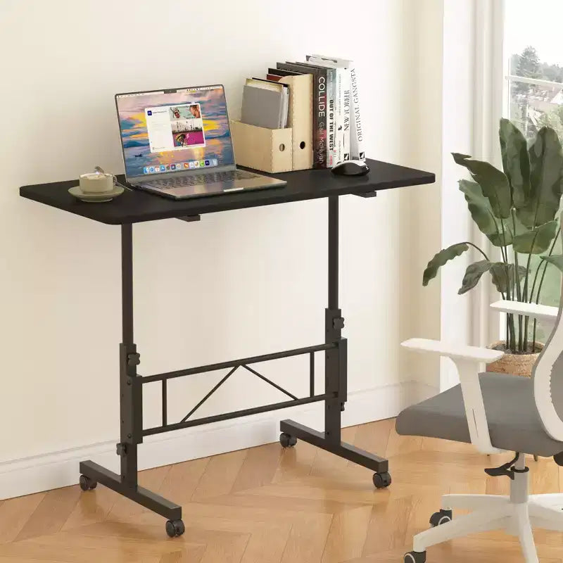 Petit bureau debout réglable en hauteur, postes de travail informatiques mobiles à roulettes, table d'appoint portable pour ordinateur portable pour le bureau