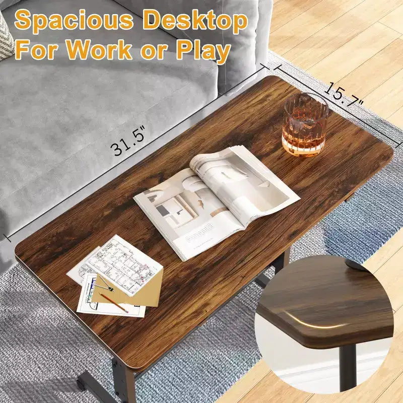 Petit bureau debout réglable en hauteur, postes de travail informatiques mobiles à roulettes, table d'appoint portable pour ordinateur portable pour le bureau