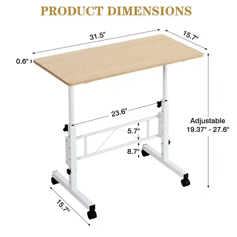 Petit bureau debout réglable en hauteur, postes de travail informatiques mobiles à roulettes, table d'appoint portable pour ordinateur portable pour le bureau