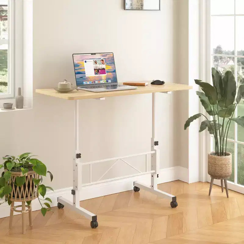 Petit bureau debout réglable en hauteur, postes de travail informatiques mobiles à roulettes, table d'appoint portable pour ordinateur portable pour le bureau
