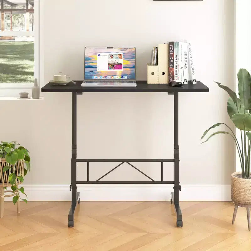 Petit bureau debout réglable en hauteur, postes de travail informatiques mobiles à roulettes, table d'appoint portable pour ordinateur portable pour le bureau