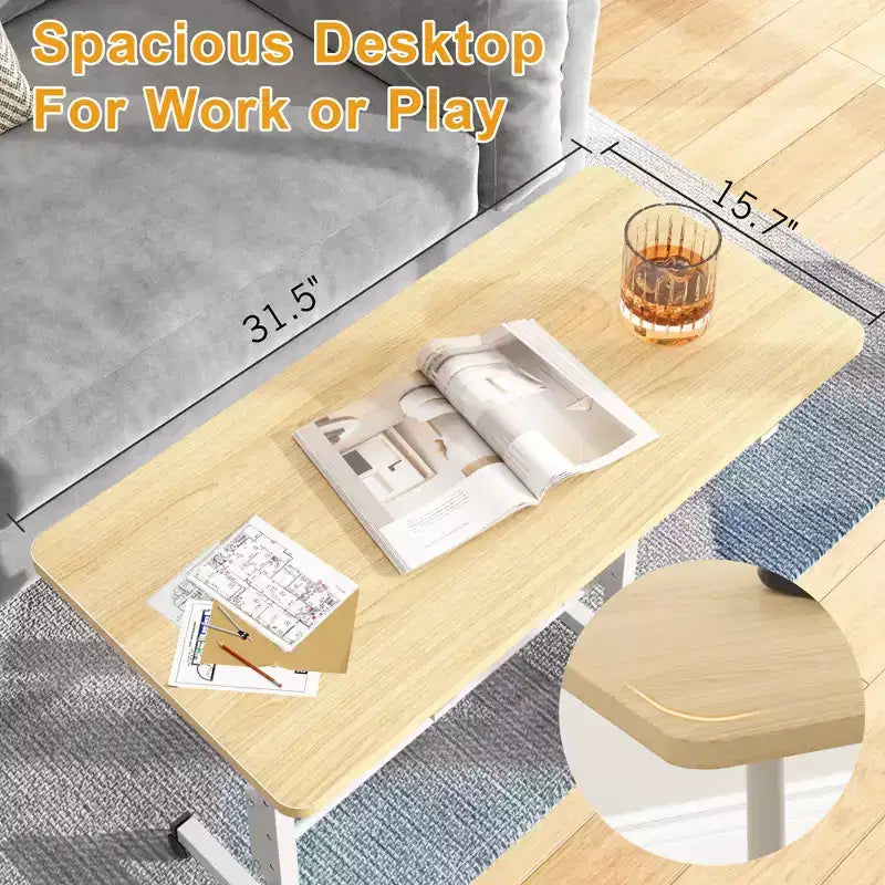 Petit bureau debout réglable en hauteur, postes de travail informatiques mobiles à roulettes, table d'appoint portable pour ordinateur portable pour le bureau