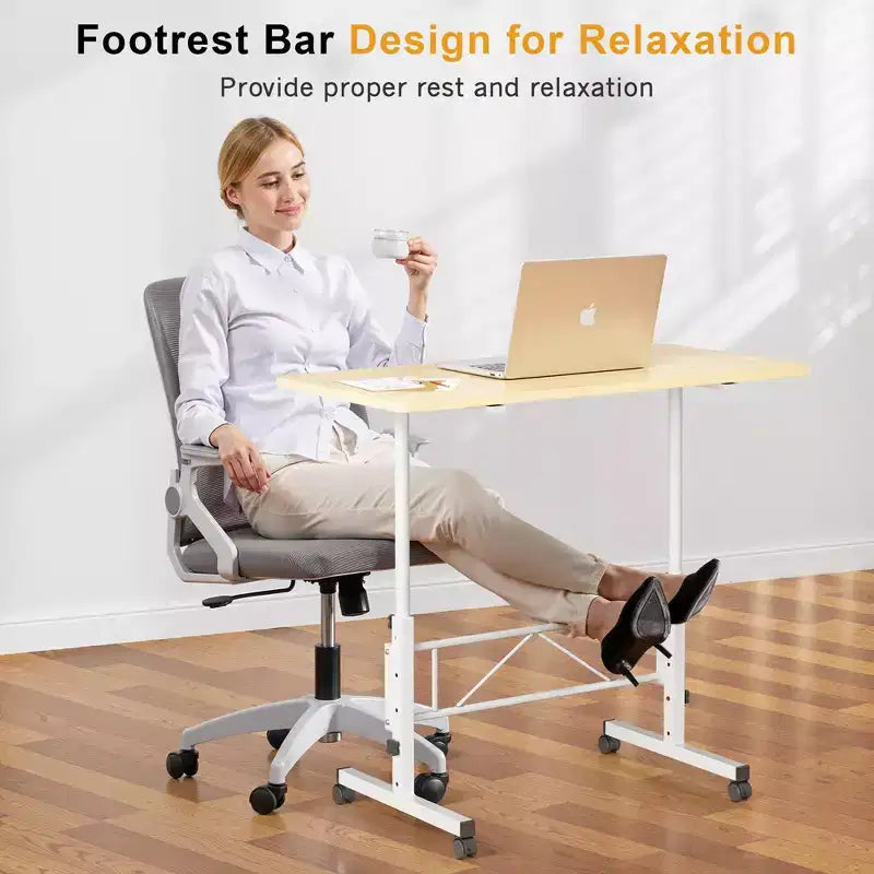 Petit bureau debout réglable en hauteur, postes de travail informatiques mobiles à roulettes, table d'appoint portable pour ordinateur portable pour le bureau