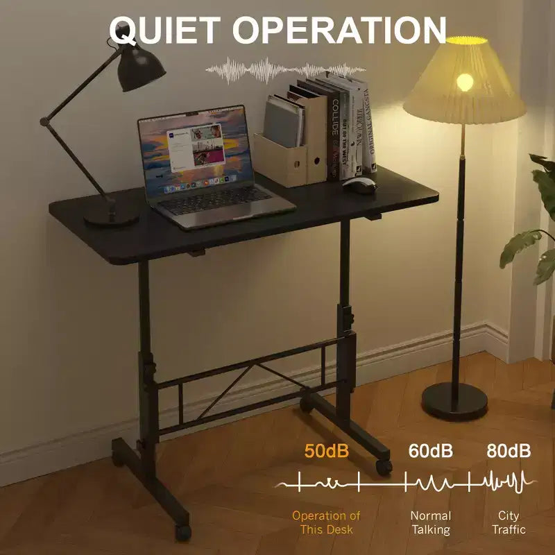 Petit bureau debout réglable en hauteur, postes de travail informatiques mobiles à roulettes, table d'appoint portable pour ordinateur portable pour le bureau
