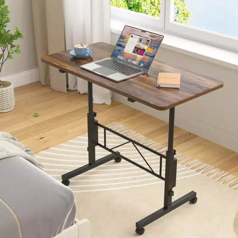 Petit bureau debout réglable en hauteur, postes de travail informatiques mobiles à roulettes, table d'appoint portable pour ordinateur portable pour le bureau