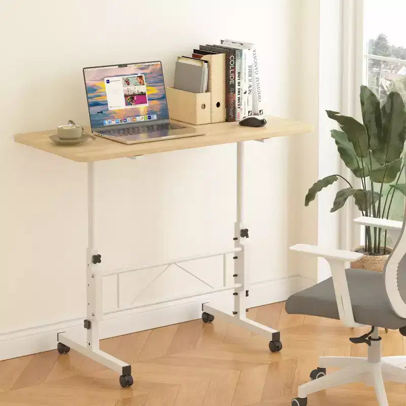 Petit bureau debout réglable en hauteur, postes de travail informatiques mobiles à roulettes, table d'appoint portable pour ordinateur portable pour le bureau