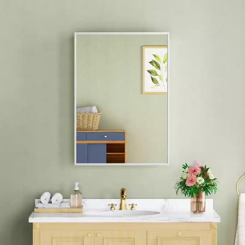 Armoire à pharmacie avec miroir, armoire de salle de bain murale ou encastrée, étagères réglables en verre trempé, réversible