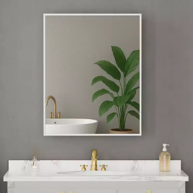 Armoire à pharmacie avec miroir, armoire de salle de bain murale ou encastrée, étagères réglables en verre trempé, réversible