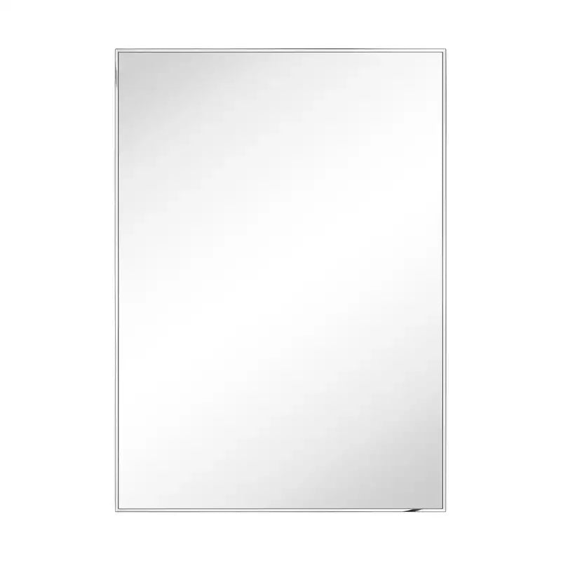 Miroir de salle de bain avec coins carrés, miroir rectangulaire encadré en métal en acier inoxydable pour salle de bain
